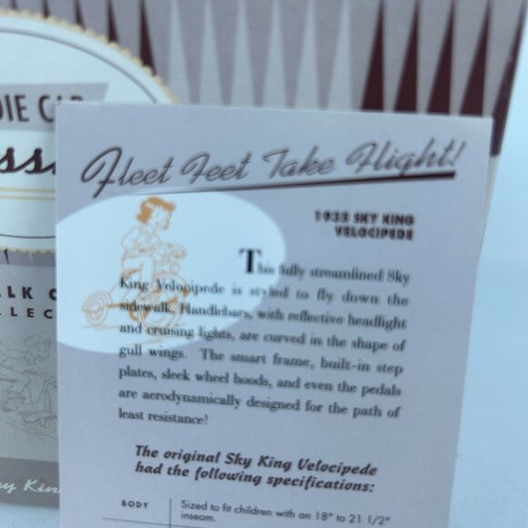 Hallmark Kiddie Car Classics 1935 Sky King Velocipede Sidewalk Cruisers Tricycle - Picture 6 of 7